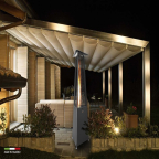 Stufa A Gas Da Esterno A Forma Di Piramide | 13 KW GPL | Dimensioni 73x73x227 Cm | Per Giardino, Terrazza, Bar