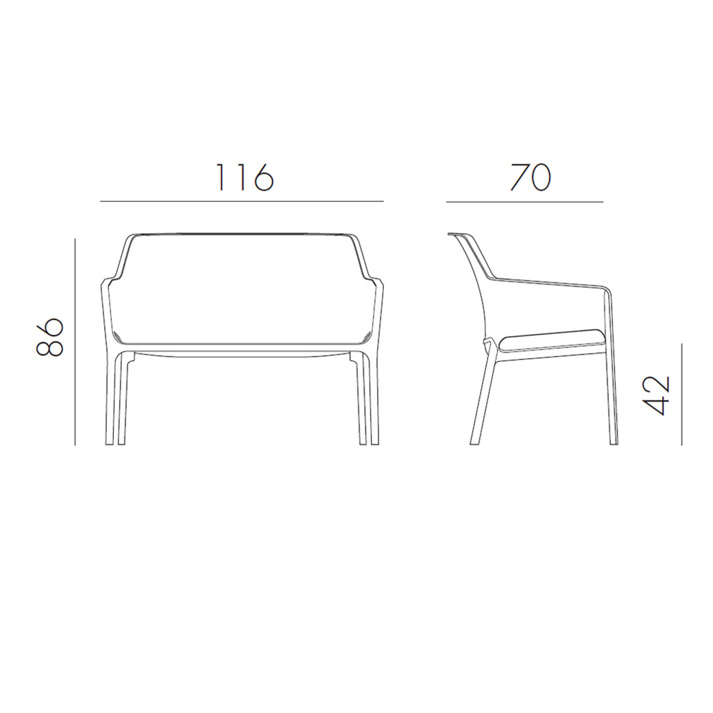 Nardi Garden Panchina Net Bench a due posti per esterno in