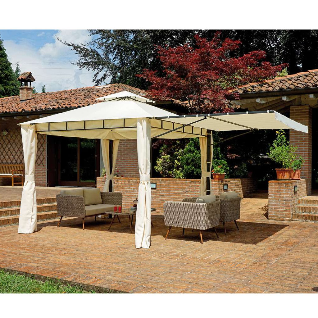 GreenWood Gazebo quadrato 3x3 estensibile fino a 5x3 colore ecru cod. 9485