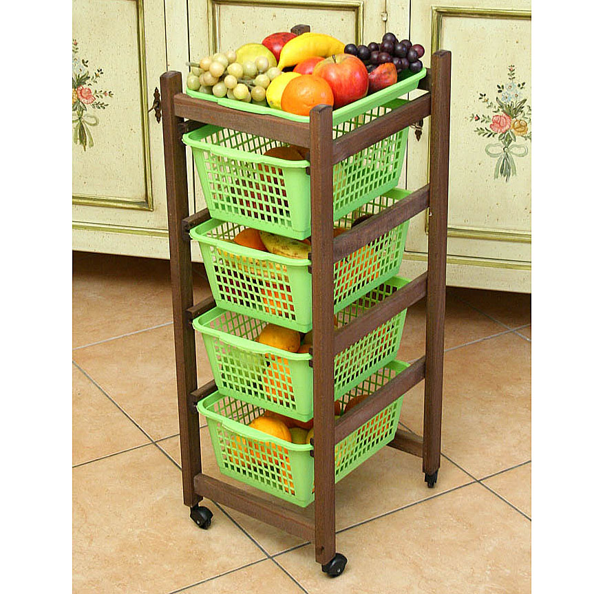 LA TUA CASA IN UN CLIK Carrello PORTAFRUTTA, Legno