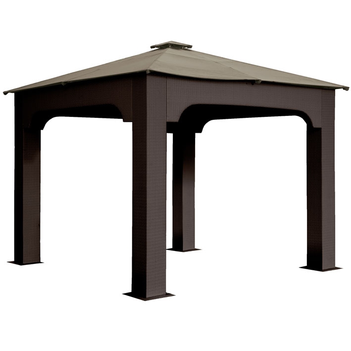 Re Garden Gazebo 3x3 Wicker con telo impermeabile Disponibile solo